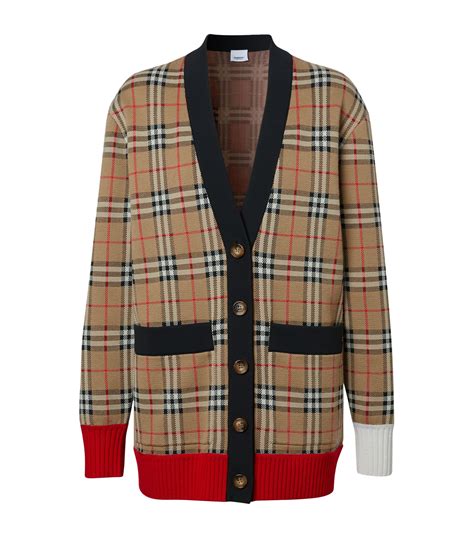 burberry blue cardigan|burberry check wool cardigan.